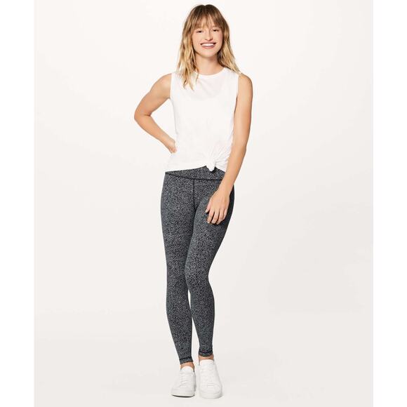 Lululemon Wunder Under Hi-Rise Tight 28" Size 2 Black & White - Picture 1 of 8